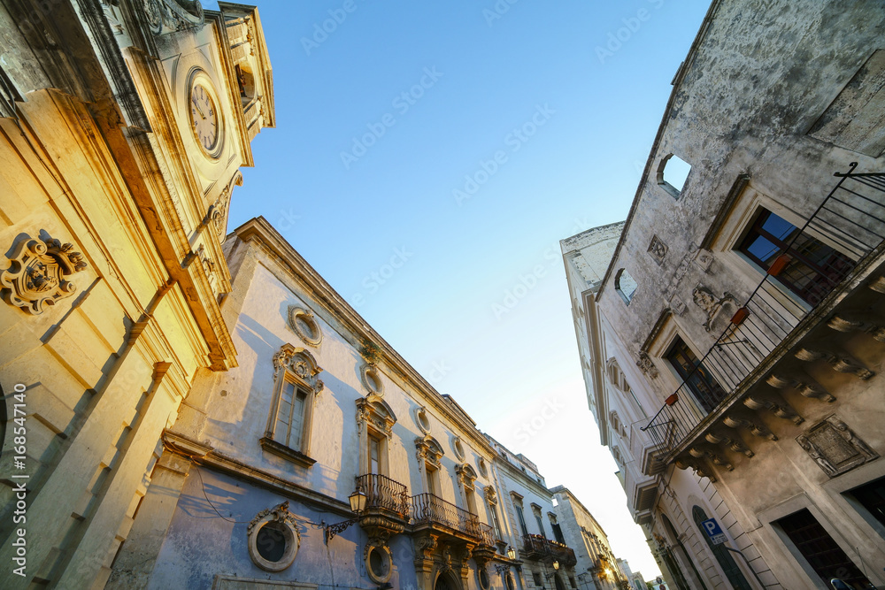 Galatina Town in Salento - Detail of the historic center - Italy
