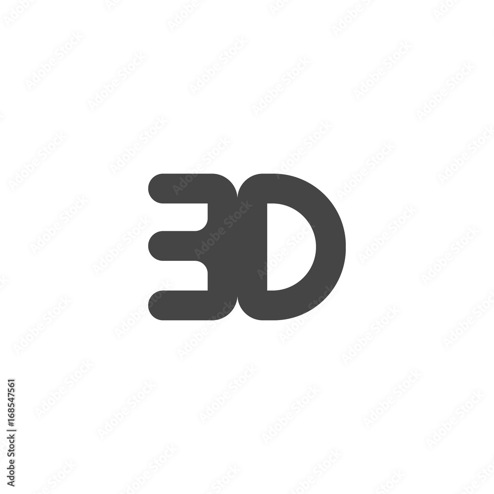 3D icon. Vector logo on white background 3D icon. Vector logo on white background