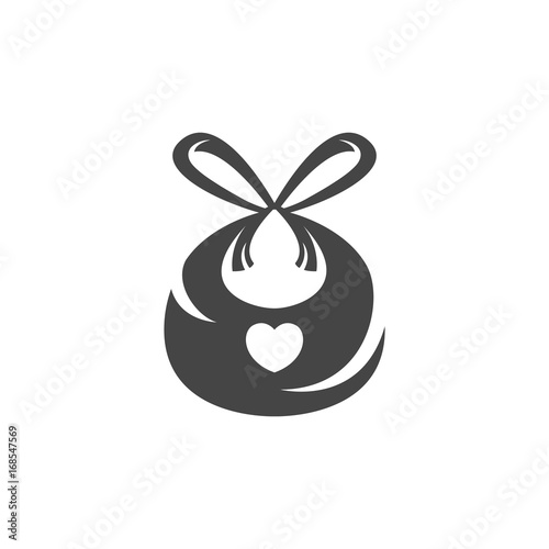 Baby bib icon. Vector logo on white background