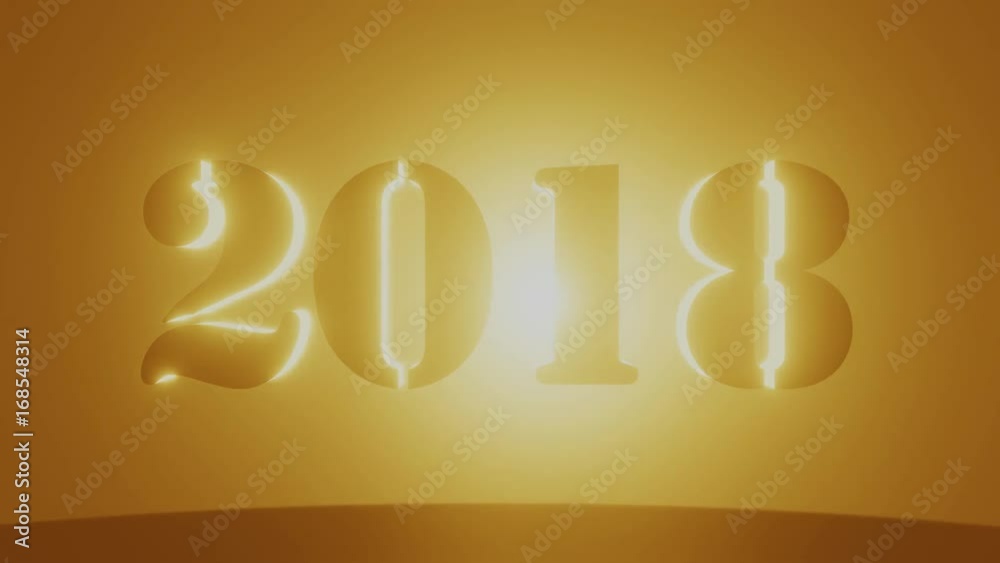 animation of new year 2018 3d render animation of new year 2018 3d render