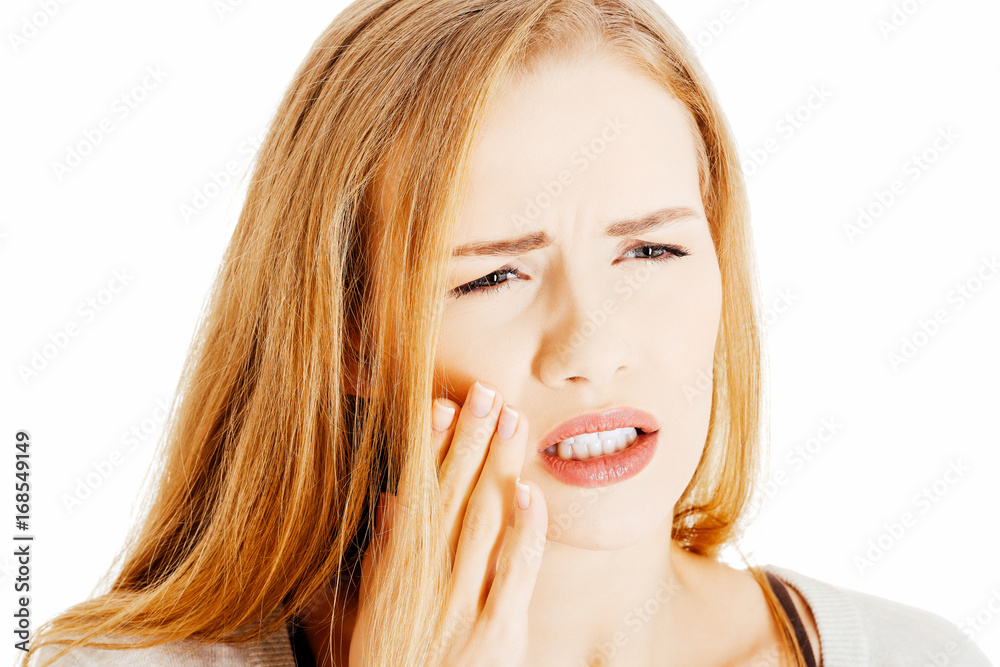 Beautiful casual woman with toothache. Beautiful casual woman with toothache.