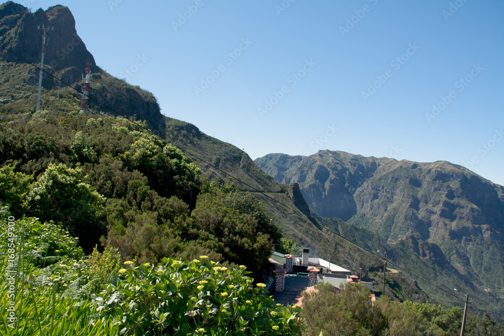 house and flowers in the valley of the center of volcanism of san vicente in madeira