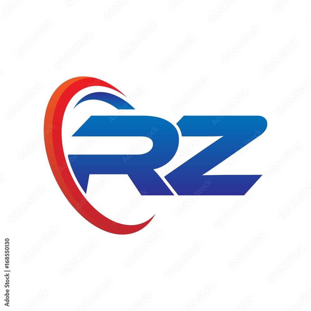 dynamic vector initial letters logo rz with circle swoosh red blue dynamic vector initial letters logo rz with circle swoosh red blue