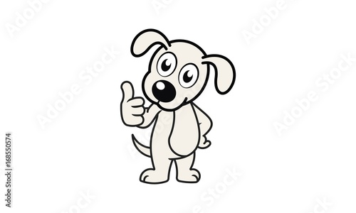 Pet  Dog  Liitle Dog Vector  Thumbs Up Dog Vector