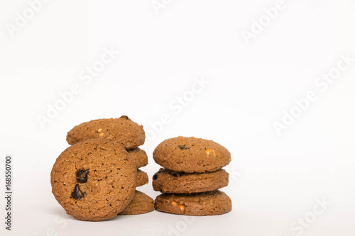 brown cookie on white background
