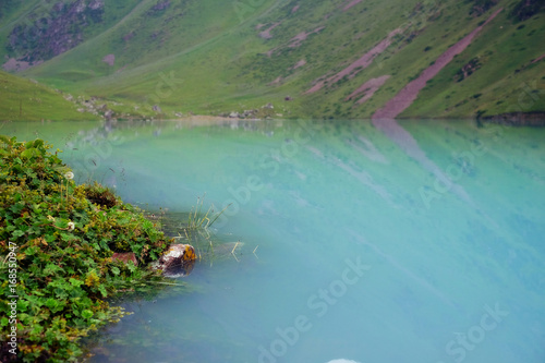 Beautiful mountain blue lake