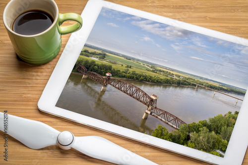 Railroad Katy Bridge at Boonville over Missouri River photo