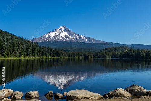 Reflection of Mount Hood in Trillium Lake Oregon photo