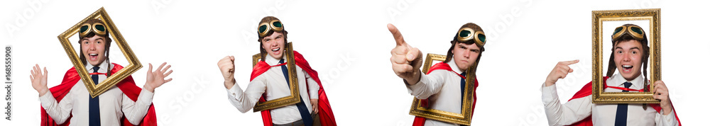 Fototapeta premium Funny hero isolated on the white
