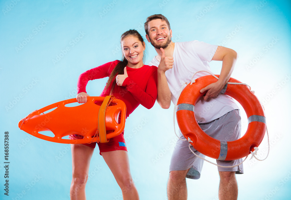 lifeguards on duty with equipment Stock Photo | Adobe Stock