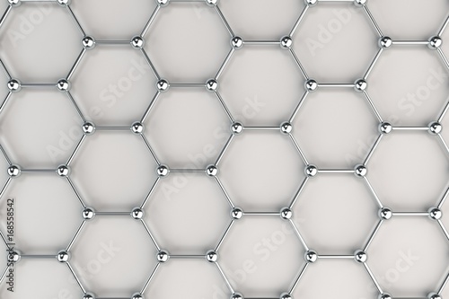 Graphene atomic structure on white background