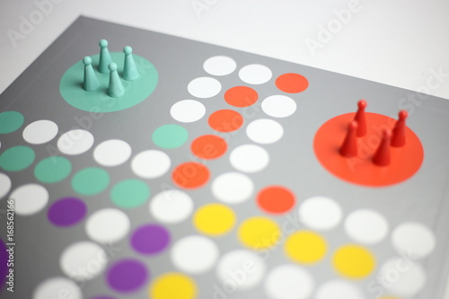 Business strategy concept, colorful board game, solitaire
