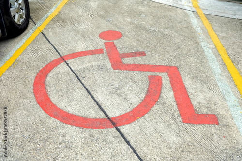 Handicap Sign on Parking Ground.