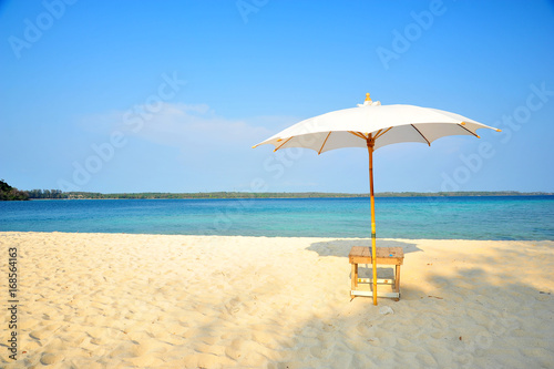 Fototapeta Naklejka Na Ścianę i Meble -  Beach Chairs on Summer Beach