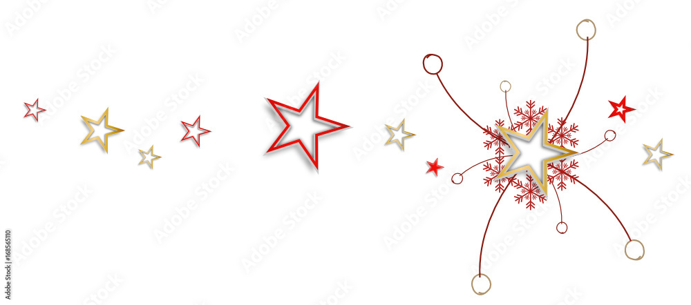 Schnee Sterne Schneeflocken Band Banner Hintergrund Welle Wellen Gold Rot  Weihnachten Stock-Vektorgrafik