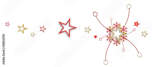 Schnee Sterne Schneeflocken Band Banner Hintergrund Welle Wellen Gold Rot Weihnachten