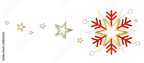 Schnee Sterne Schneeflocken Band Banner Hintergrund Welle Wellen Gold Rot Weihnachten