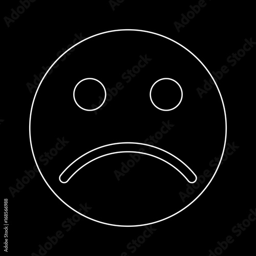 Sad emoticon white color icon .