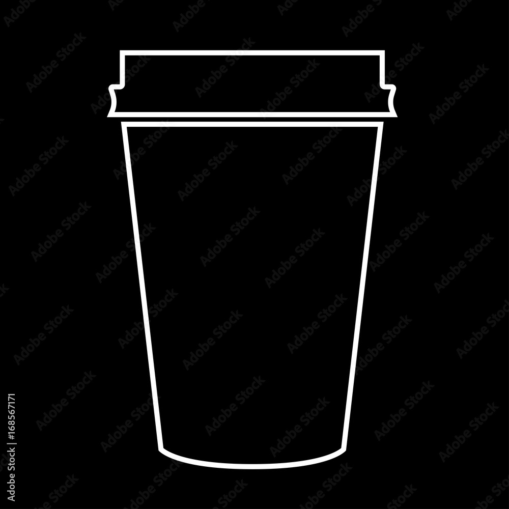 Paper coffee cup white color icon . Paper coffee cup white color icon .