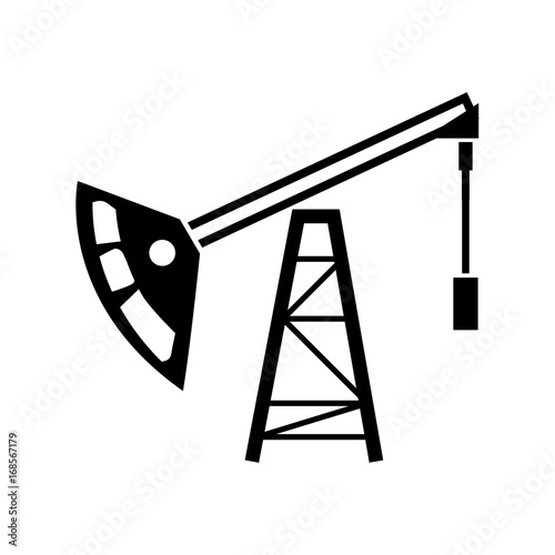 Oil rig black color icon .