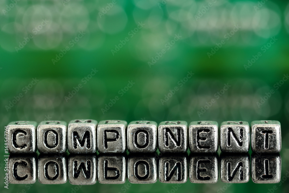 Circuit board with the word component on beads Stock Photo | Adobe Stock