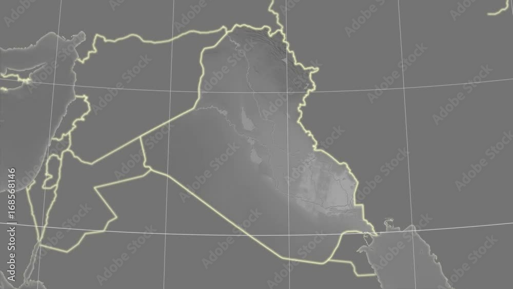 Iraq and neighborhood. Grayscale Iraq and neighborhood. Grayscale