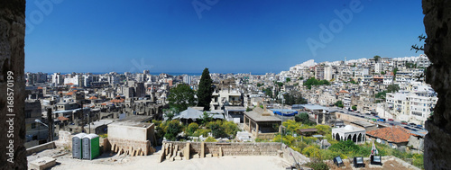 Aerial panorama view to Tripoli city in Lebanon