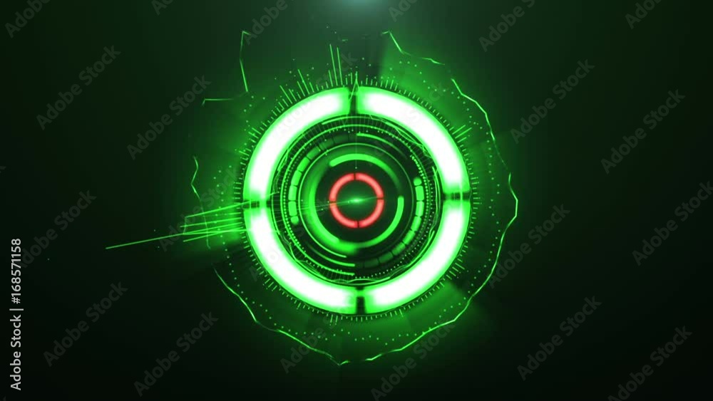 Fast changing futuristic HUD display elements