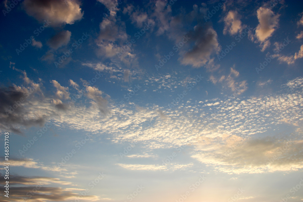 background of the sunset sky and some clouds