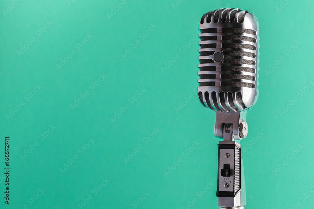 Fototapeta premium audio microphone retro style