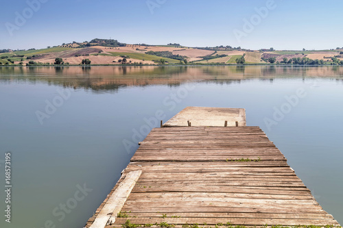 A jetty made with wooden pl...