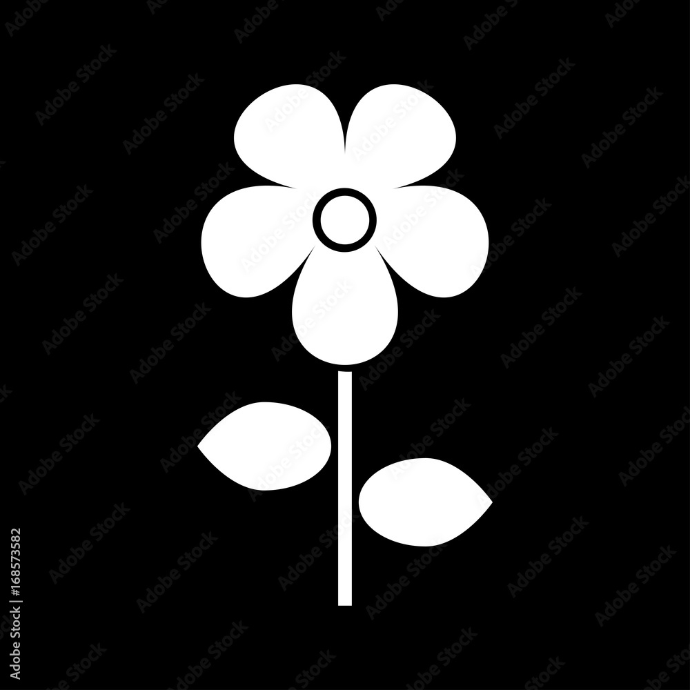Flower white color icon . Flower white color icon .