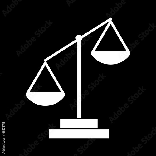 Law scale white color icon .