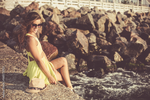 Woman at the summer beach