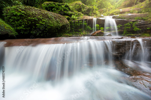 Waterfall hidden in the tropical jungle