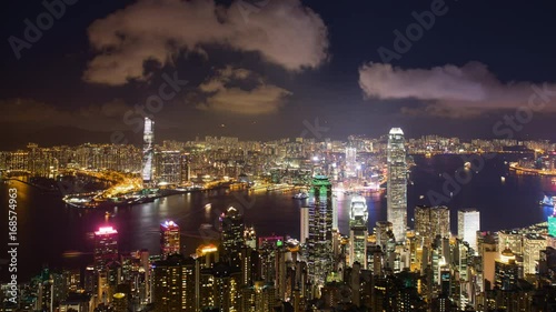 Wallpaper Mural Time laspe of city in Hong Kong at night Torontodigital.ca