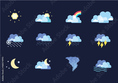 forecast weather icon design vector collection