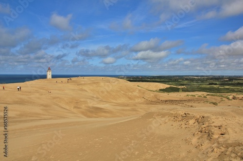 Rubjerg Knude, big sand dune at the west coast of Denmark. Old lighthouse.