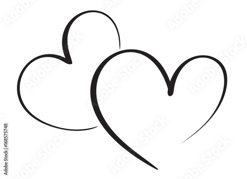 calligraphy heart art for design. Vector illustration EPS10