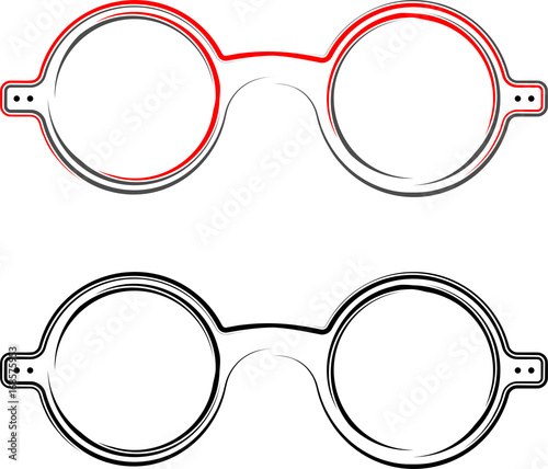 Spectacle, Reading Glass Icon, Flat