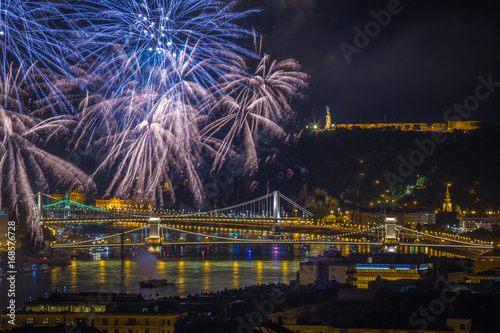Photography Budapest, Hungary - 20th of August fireworks over the river Danube on St