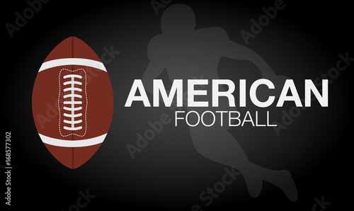 Dark Background of American Football and rugby sports. Realistic Vector Illustration.