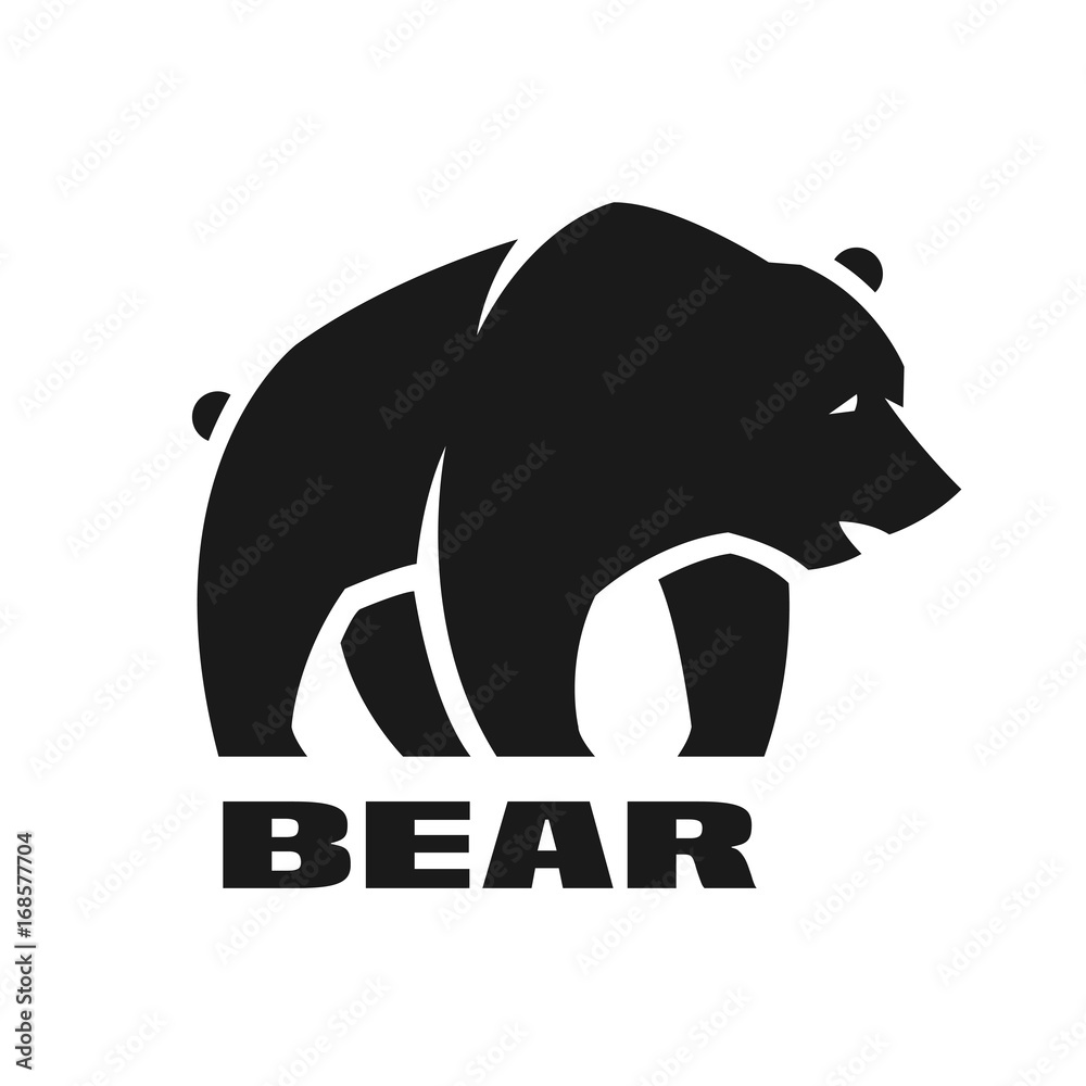 Obraz premium Bear, monochrome logo.