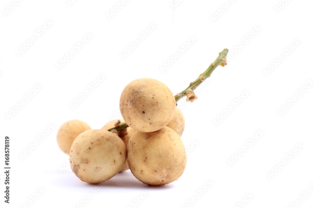 Asian fruit, Tasty Lansium parasiticum or Langsat, Longkong, Duku, Lansium parasiticum isolated on white background. Asian fruit, Tasty Lansium parasiticum or Langsat, Longkong, Duku, Lansium parasiticum isolated on white background.