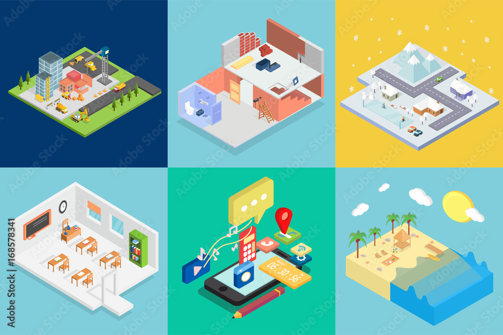 Isometric Design Set Isometric Design Set