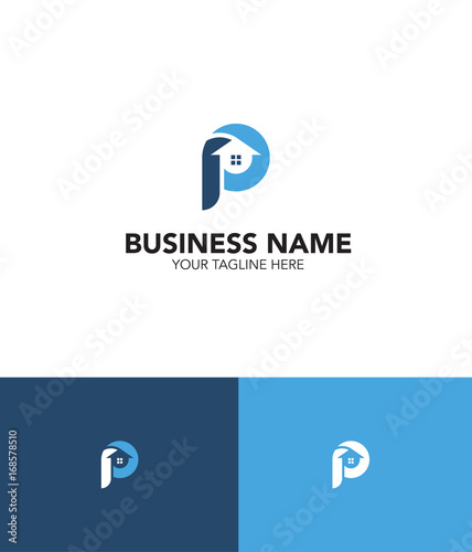 P home Logo Template Real estate logo