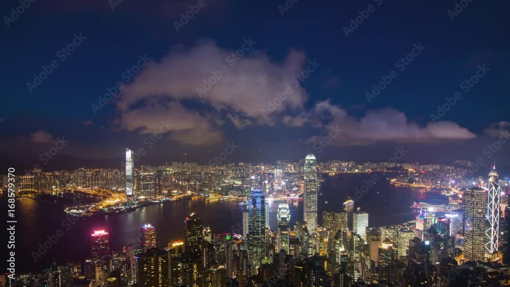 Timelapse of Hong Kong city at night Timelapse of Hong Kong city at night