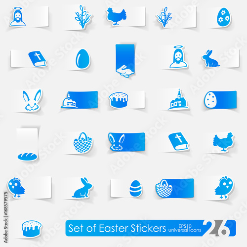 Set of easter stickers