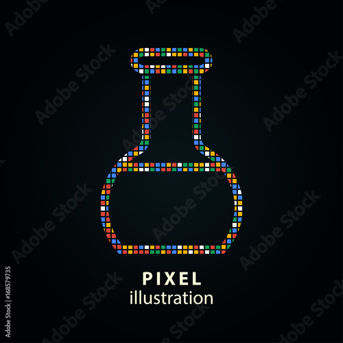 Flask - pixel illustration.