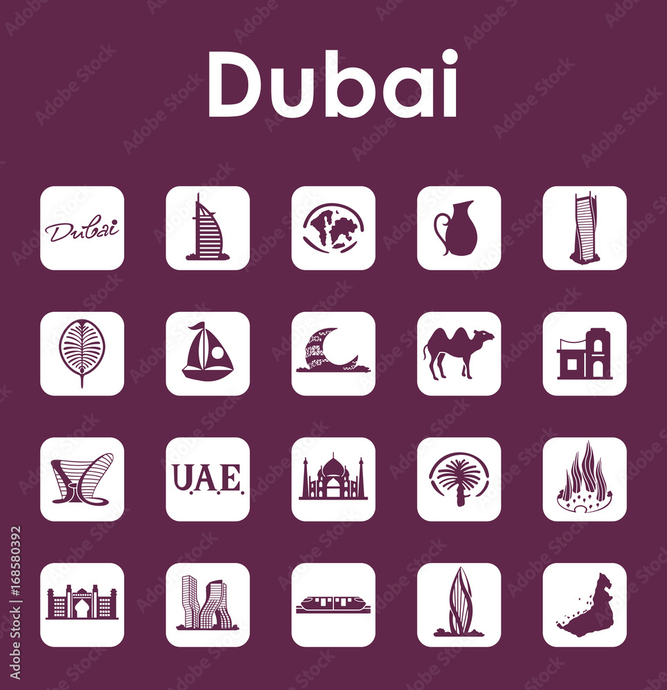 Set of Dubai simple icons Set of Dubai simple icons